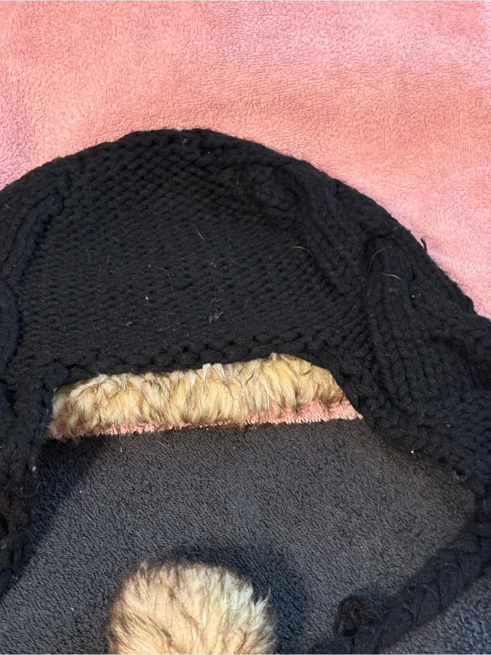 Pre-loved Lane Bryant Black Trapper Hat, Earmuffs & fleeced line gloves